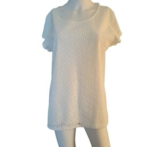 Liz Claiborne T-shirt with Knit Print on Front Fully Lined Size L
